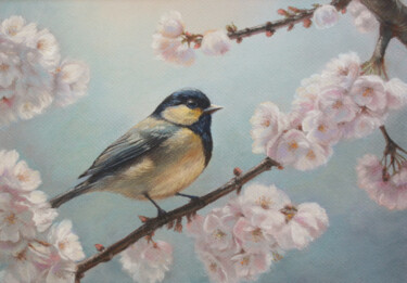 Painting titled "Spring Melody" by Sophie Marts, Original Artwork, Pastel Mounted on Wood Stretcher frame