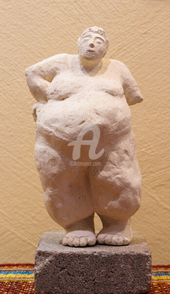 Скульптура под названием "Commère 1" - Sophie Marty H., Подлинное произведение искусства, Терракота