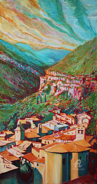 Pintura titulada "Chatillon en diois,…" por Sophie Mathieu, Obra de arte original, Acrílico