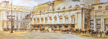 Painting titled "Gare Saint Jean . B…" by Sophie Mathieu, Original Artwork, Acrylic Mounted on Wood Stretcher frame