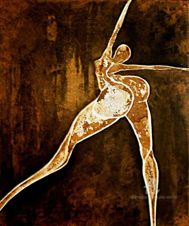 Painting titled "Danse" by Sophie Mathieu, Original Artwork, Acrylic Mounted on Wood Stretcher frame