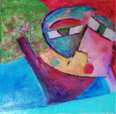 Картина под названием "A l'ombre du tilleul" - Sophie Maugin, Подлинное произведение искусства, Акрил Установлен на Деревянн…