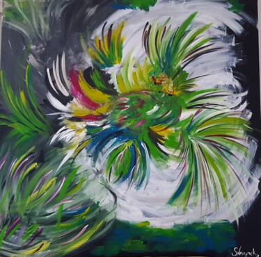 Painting titled "YUZU" by Sophie Neirynck, Original Artwork, Acrylic