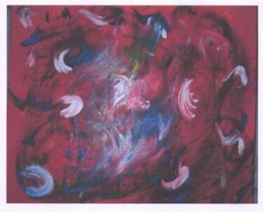 Painting titled "tache rouge" by Sophie Neirynck, Original Artwork, Oil