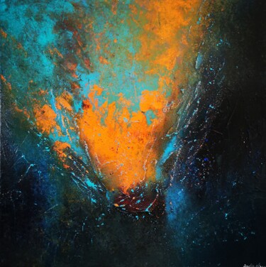 Painting titled "Volcano" by Sophie Nigen, Original Artwork, Acrylic
