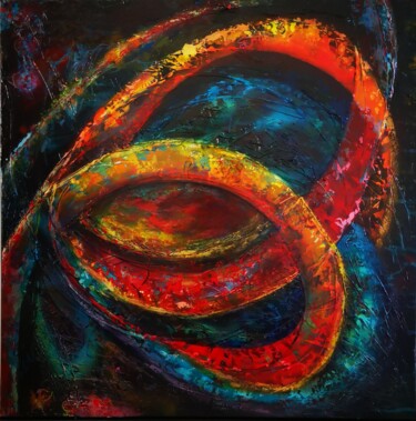 Картина под названием "Amour infini" - Sophie Nigen, Подлинное произведение искусства, Акрил Установлен на Деревянная рама д…