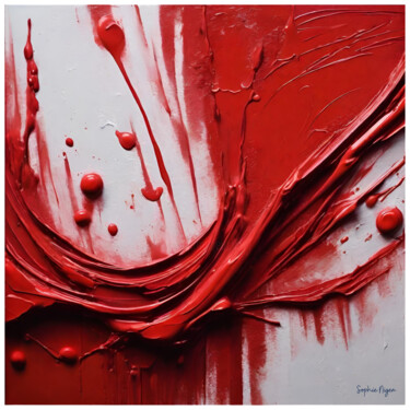 Arts numériques intitulée "Rouge 1" par Sophie Nigen, Œuvre d'art originale, Image générée par l'IA