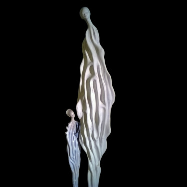 Скульптура под названием "Dryades mère fille" - Sophie Nuncie, Подлинное произведение искусства, Керамика