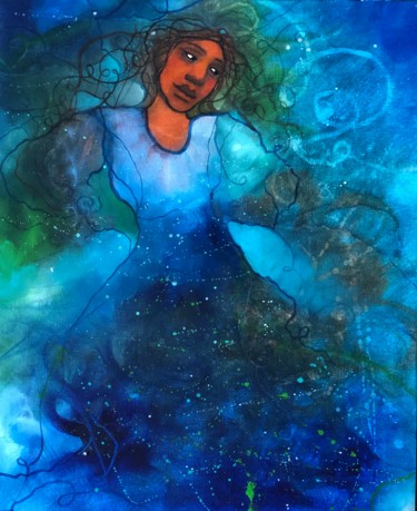 「Danseuse bleue」というタイトルの絵画 Sophie Orlickiによって, オリジナルのアートワーク, オイル