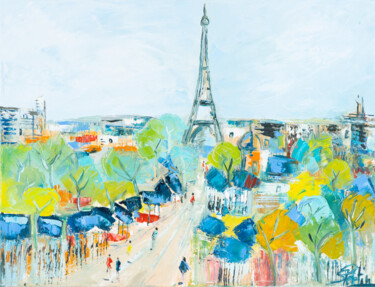 Pintura titulada "PARIS VERDURE" por Sophie Petetin, Obra de arte original, Oleo Montado en Bastidor de camilla de madera