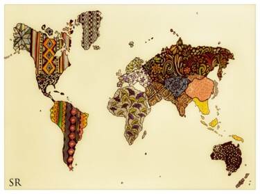 Arts numériques intitulée "Map pattern" par Sophie Renault, Œuvre d'art originale, Photo montage