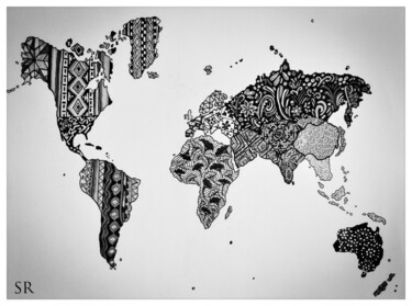Arts numériques intitulée "World map" par Sophie Renault, Œuvre d'art originale, Photo montage