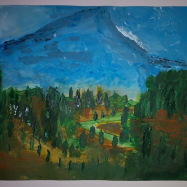 Malerei mit dem Titel "Hommage à Cézanne" von Sophie Sery Feutry, Original-Kunstwerk, Acryl