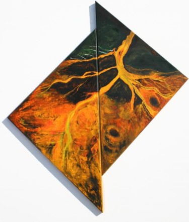 Peinture intitulée "Volcan" par Sophie Sirot, Œuvre d'art originale
