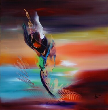 Painting titled "img-8874-flame-60x6…" by Sophie Sirot, Original Artwork, Oil