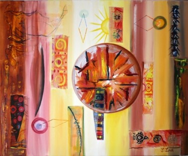 Painting titled "Energie solaire" by Sophie Sirot, Original Artwork, Oil