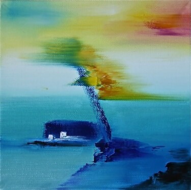 Painting titled "Blue bay" by Sophie Sirot, Original Artwork, Oil