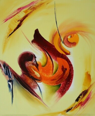 Peinture intitulée "La dance du cygne" par Sophie Sirot, Œuvre d'art originale, Huile