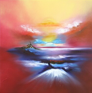 Painting titled "Horizon lointain" by Sophie Sirot, Original Artwork, Oil