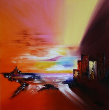 Peinture intitulée "coucher de soleil" par Sophie Sirot, Œuvre d'art originale, Huile