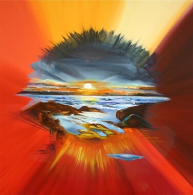 Peinture intitulée "Regard sur l'horizon" par Sophie Sirot, Œuvre d'art originale, Huile