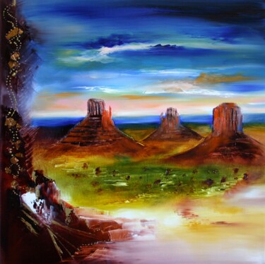 Painting titled "Le grand canyon" by Sophie Sirot, Original Artwork, Oil