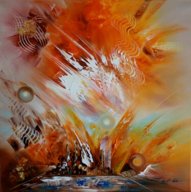 Painting titled "Fusion" by Sophie Sirot, Original Artwork, Oil