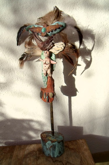 Skulptur mit dem Titel "Sculpture, mât toté…" von Sophie Thiry, Original-Kunstwerk