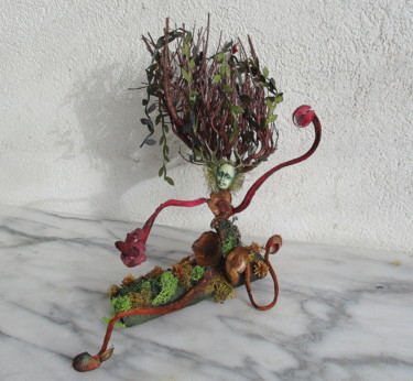 Sculpture titled "Petite Dryade" by Sophie Thiry, Original Artwork, Wood