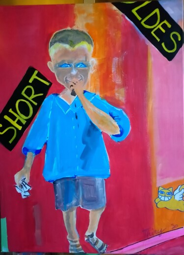 Painting titled "Le goûter" by Sophie Thiry, Original Artwork, Acrylic