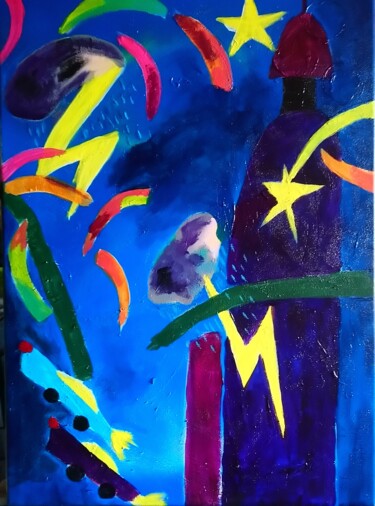 Картина под названием "Hurricane" - Sophie Thiry, Подлинное произведение искусства, Акрил Установлен на Деревянная рама для…