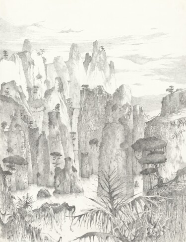 Рисунок под названием "La Selva" - Sophie Trividic, Подлинное произведение искусства, Карандаш