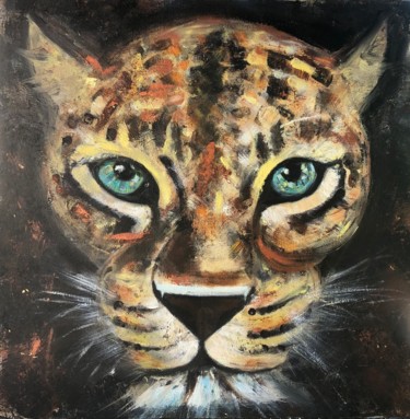 Le guépard 🐆 Peinture intitulée "Le guépard 🐆" par Sophie B, Œuvre d'art originale, Huile