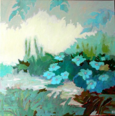 Painting titled "Paysage Intérieur II" by Sophie Barthélémy, Original Artwork, Acrylic Mounted on Wood Stretcher frame