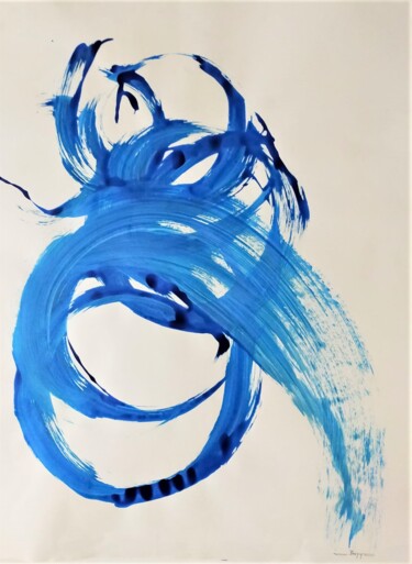 Painting titled "Bleu Un - Sophie Ba…" by S Bazy, Original Artwork, Acrylic