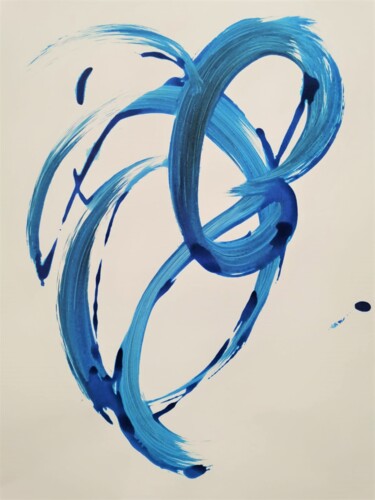 Painting titled "Bleu 2 - Sophie Bazy" by S Bazy, Original Artwork, Acrylic