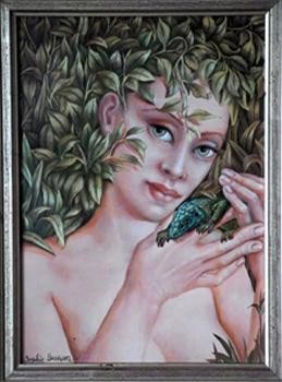 Painting titled "Lacerta" by Sophie Busson, Original Artwork