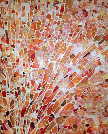 Painting titled "Corail" by Sophie Cantou, Original Artwork, Acrylic