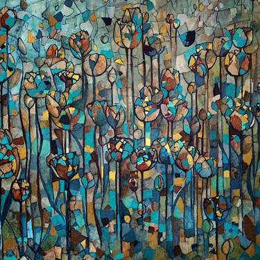Peinture intitulée "Chant de fleurs" par Sophie Cantou, Œuvre d'art originale, Acrylique