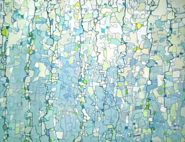 Peinture intitulée "Mur d'eau" par Sophie Cantou, Œuvre d'art originale, Acrylique
