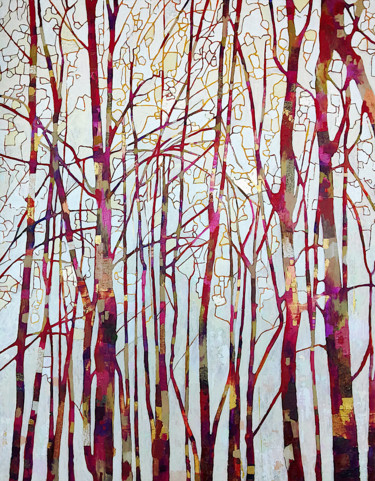 Peinture intitulée "Sous-bois" par Sophie Cantou, Œuvre d'art originale, Acrylique