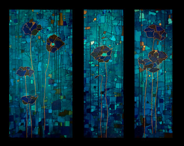 Malerei mit dem Titel "Nature8" von Sophie Cantou, Original-Kunstwerk, Acryl Auf Keilrahmen aus Holz montiert