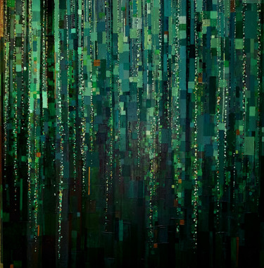 Peinture intitulée "Pluie végétale" par Sophie Cantou, Œuvre d'art originale, Acrylique Monté sur Châssis en bois