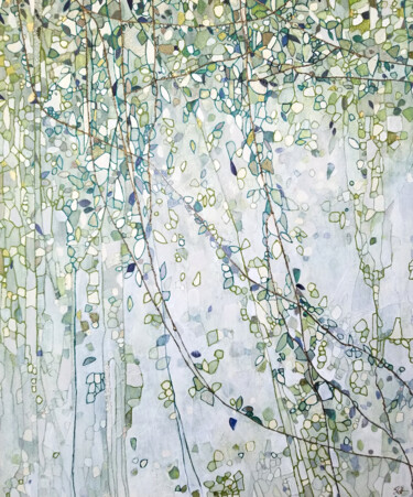 제목이 "Lierres"인 미술작품 Sophie Cantou로, 원작, 아크릴 나무 들것 프레임에 장착됨