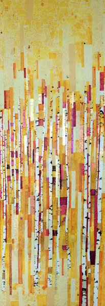 Painting titled "Forêt de boueaux" by Sophie Cantou, Original Artwork, Acrylic Mounted on Wood Stretcher frame