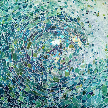 Malerei mit dem Titel "Cosmos 2" von Sophie Cantou, Original-Kunstwerk, Acryl Auf Keilrahmen aus Holz montiert