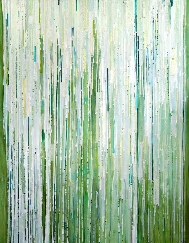 Картина под названием "Mur d'eau 2" - Sophie Cantou, Подлинное произведение искусства, Акрил Установлен на Деревянная рама д…