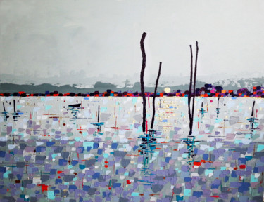 Painting titled "Bassin d'Arcachon 3" by Sophie Cantou, Original Artwork, Acrylic