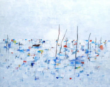 Painting titled "Bassin d'Arcachon 8" by Sophie Cantou, Original Artwork, Acrylic