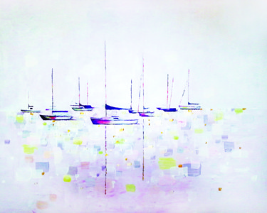 Peinture intitulée "Bassin d'Arcachon 9" par Sophie Cantou, Œuvre d'art originale, Acrylique
